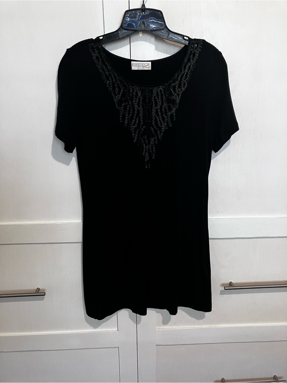 Création L Black Sequin Scoop Neck Tunic / Dress, 4